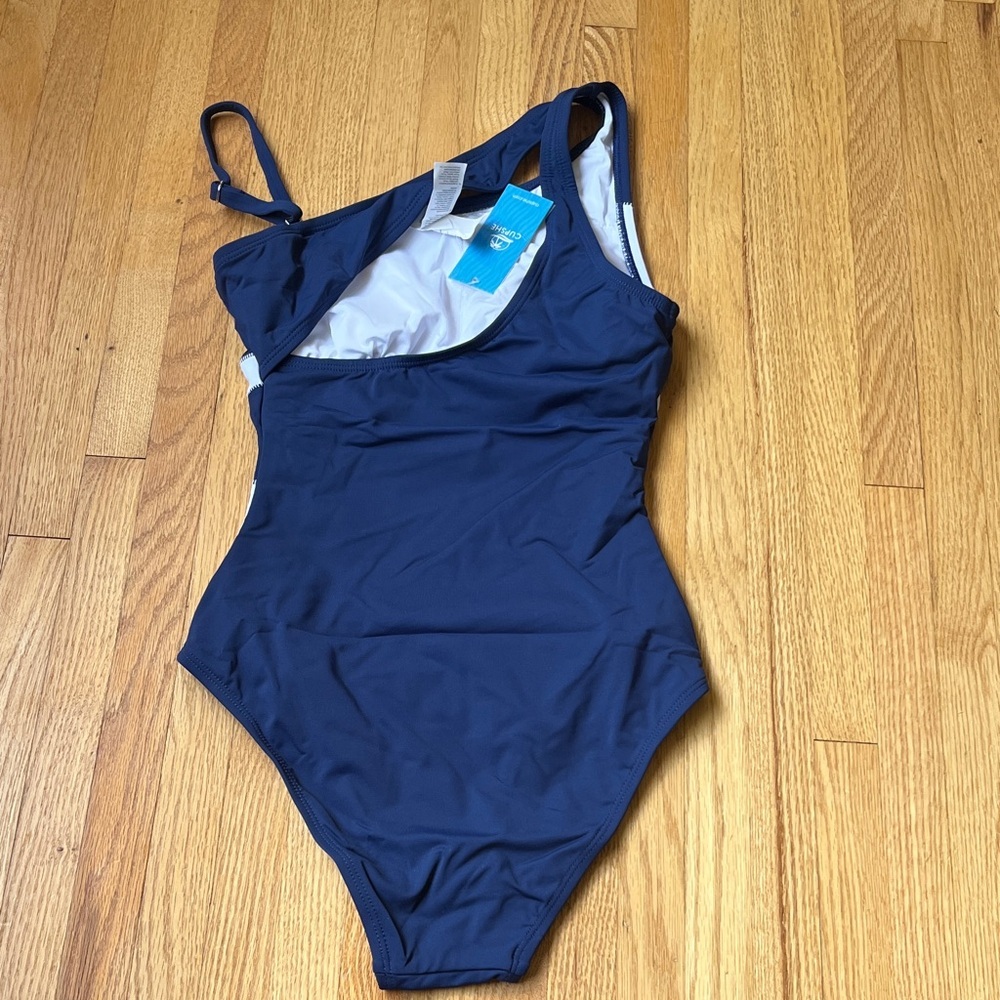 Striped One-Shoulder One-Piece Swimsuit - Picture 3 of 5